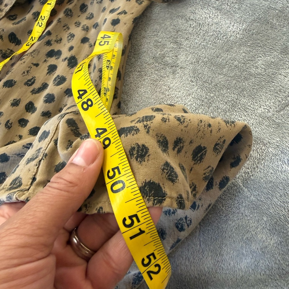 Cloth & Stone Leopard Print Maxi Shirt Dress Belted Button Front Size L Boho Chi - Picture 10 of 14